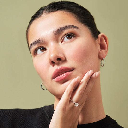 ALBA White Gold Hoop Earrings