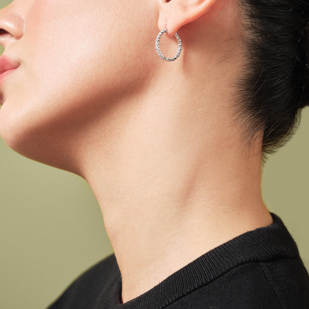 ALBA White Gold Hoop Earrings