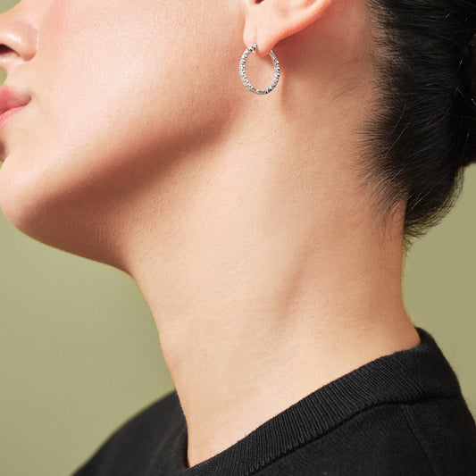 ALBA White Gold Hoop Earrings
